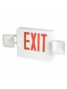 TCP 20723 - 2 Headed Adjustable Economy Combination - Emergency Light with Red Exit Sign - Universal Mounting - 120/277 Volt - White - UL & cUL Listed